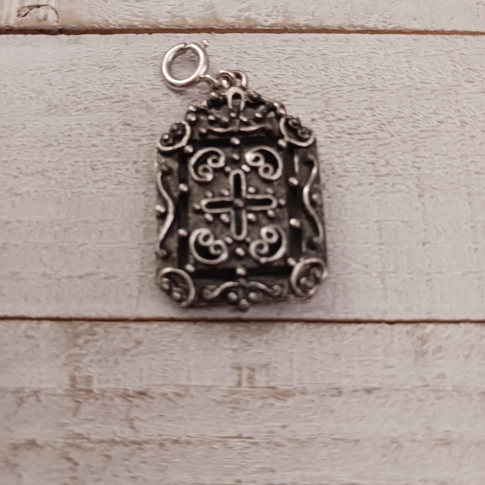 Vintage Cross Charm Silver